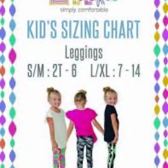 0665 LulaRoe Kids Leggings M/S Stripes and Dashes Print Black and Red NWOT - Picture 5 of 5